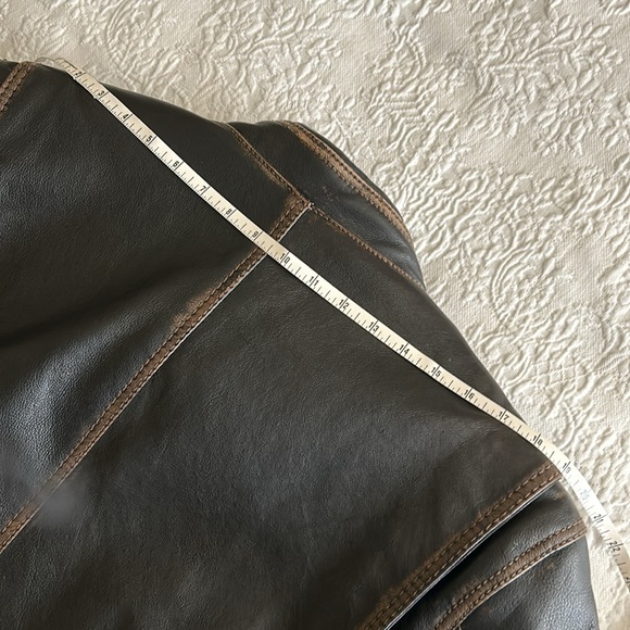 Men’s MarcNY (XL) Dk Brown (inside carry pocket ) LeatherJacket. Zippered cuffs - Picture 7 of 10
